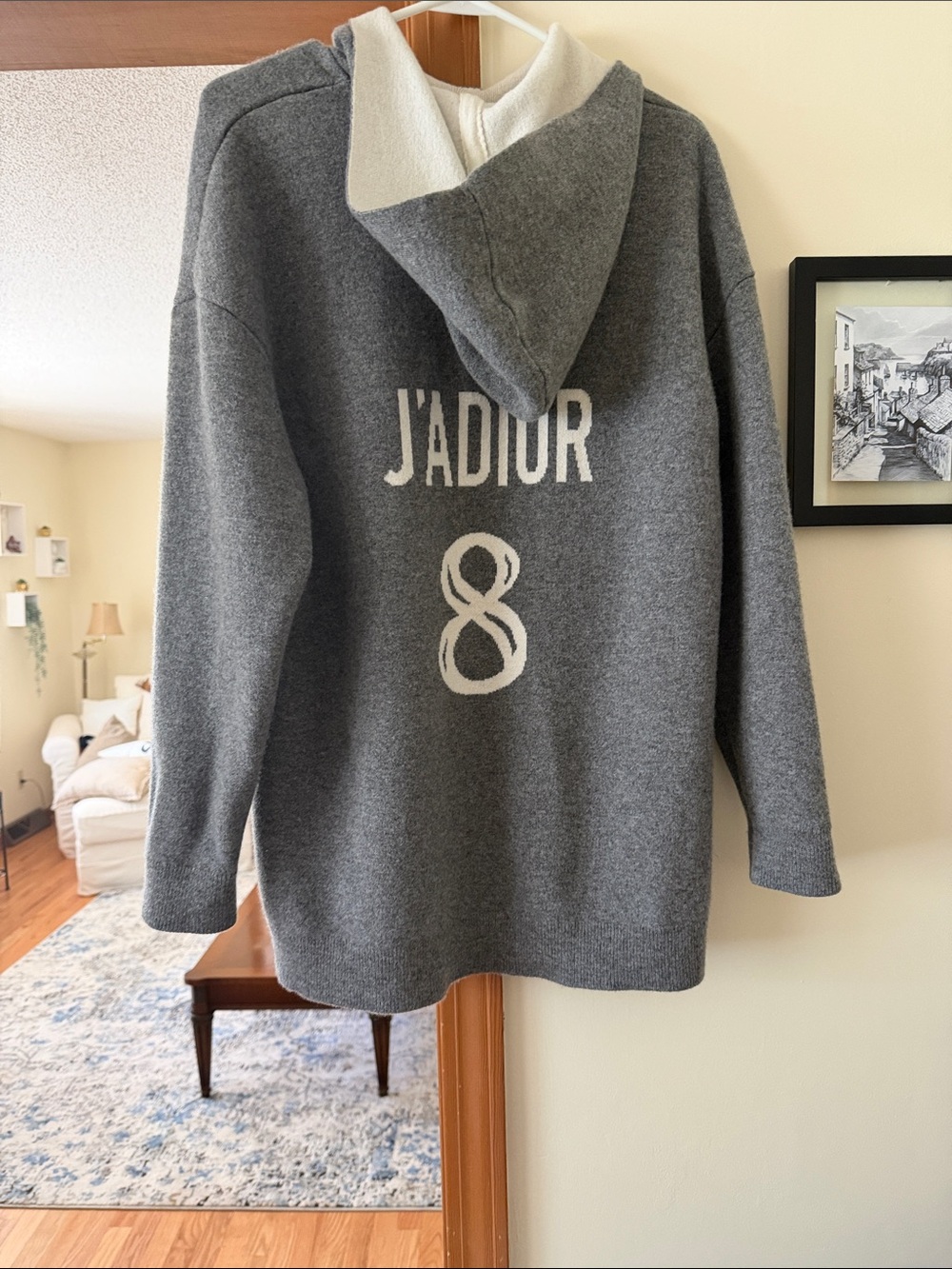 Authentic Christian Dior J'ADIOR 8' Hooded Cashmere Sweater  Size 6